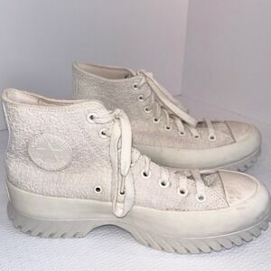 Converse Run Star High Top Platform Sneakers Textured Off‎ White Women Size 10